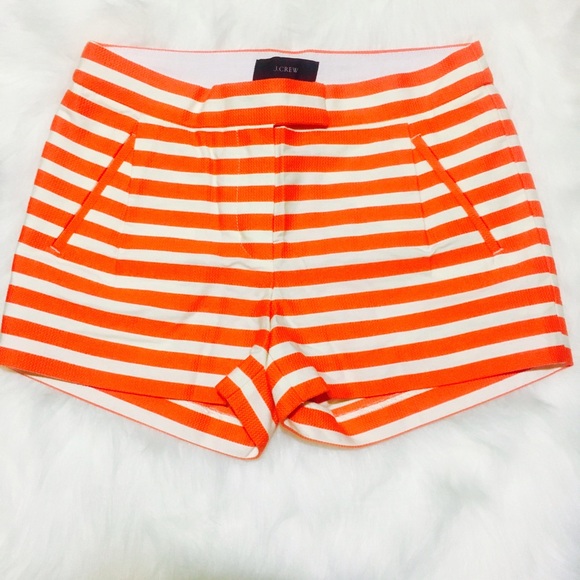 J Crew Orange and white Striped Shorts - Picture 2 of 6